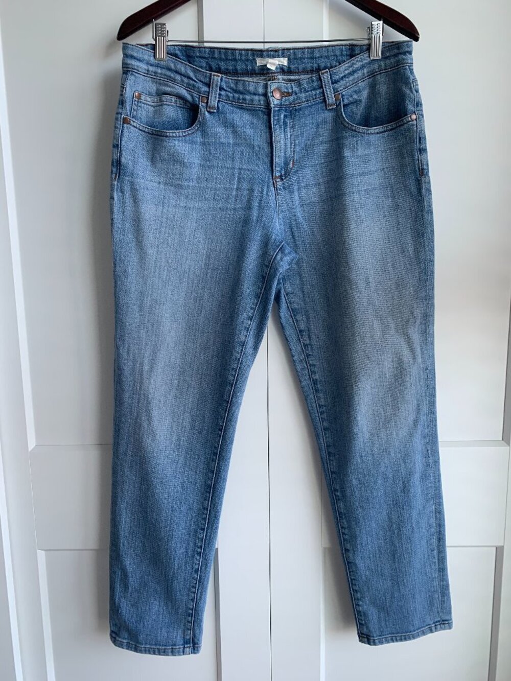Eileen Fisher Denim Jeans Women's Size 10 Strgiht slim leg organic Cotton